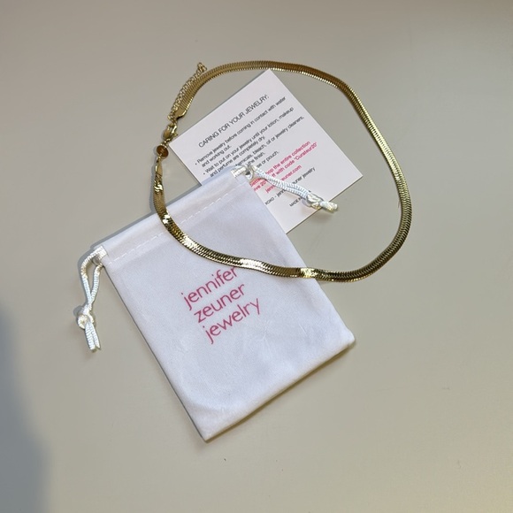 Anthropologie Jennifer Zeuner‎ Karli Gold-Plated Classic Herringbone Necklace - Picture 4 of 8